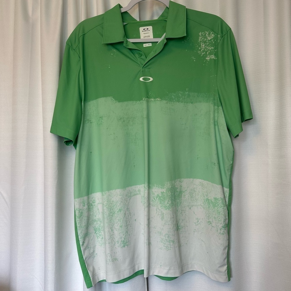 Oakley Men's Color Block Shade Polo Shirt, Trifoil Green XL